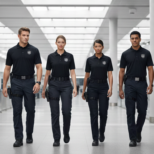 Professional security guard uniform team
